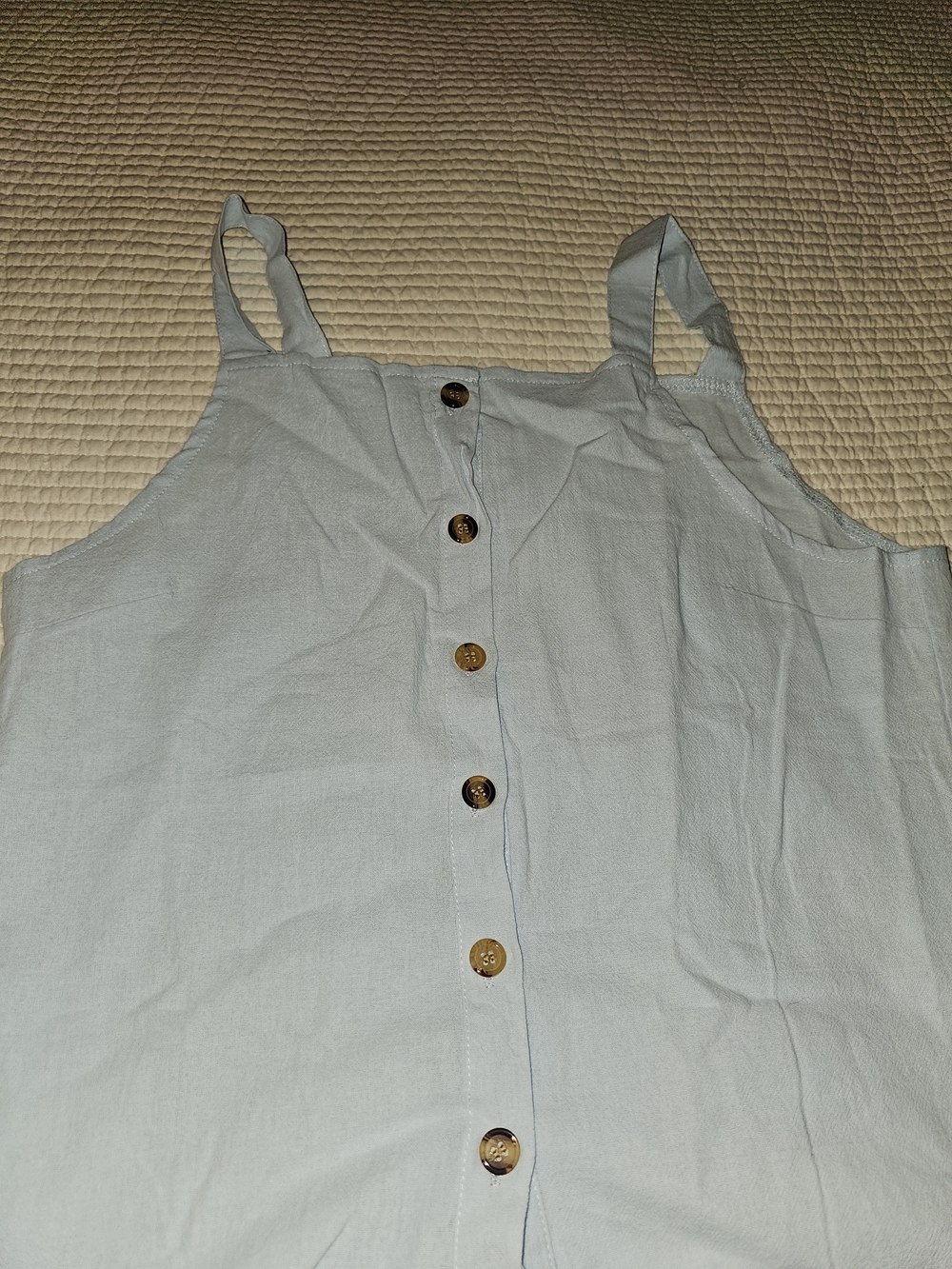 Light Blue Button-Front Women's Tank Top